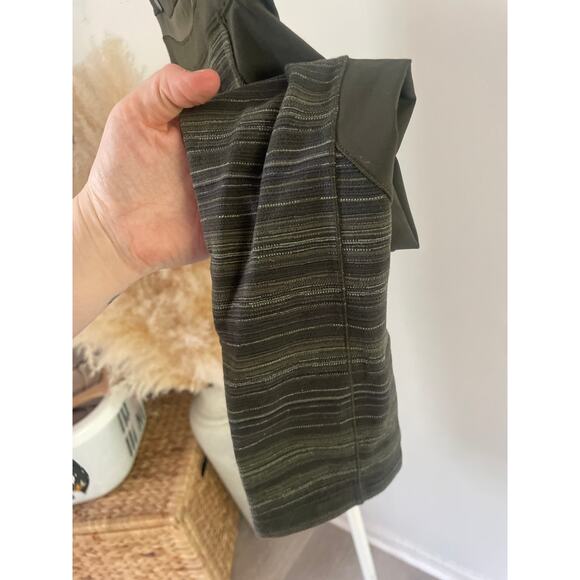 Lululemon Give Me Qi Crop Leggings Green Stripe Size 6 - Picture 8 of 11
